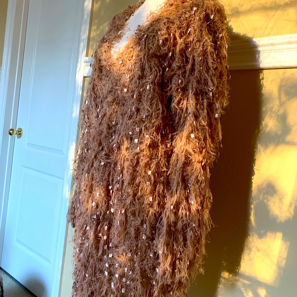 Metallic Shag Cardigan Sweater - Picture 2 of 5